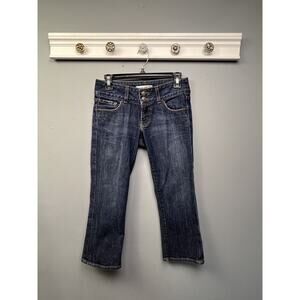 Red Engine Vintage Jeans Women's size‎ 27 Cropped Dark Wash Denim Stretch Blue